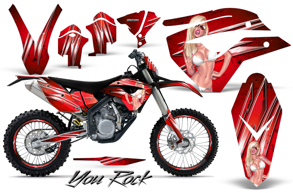 Husaberg FE570 Enduro 2010 Graphics Kit You Rock Red NP Rims